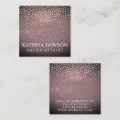 Chique textuur en Polka Dots Vierkante Visitekaartje (Voorkant / Achterkant)