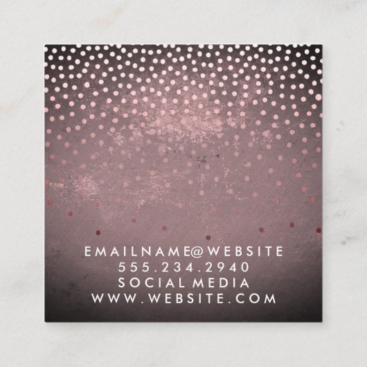 Chique textuur en Polka Dots Vierkante Visitekaartje (Achterkant)