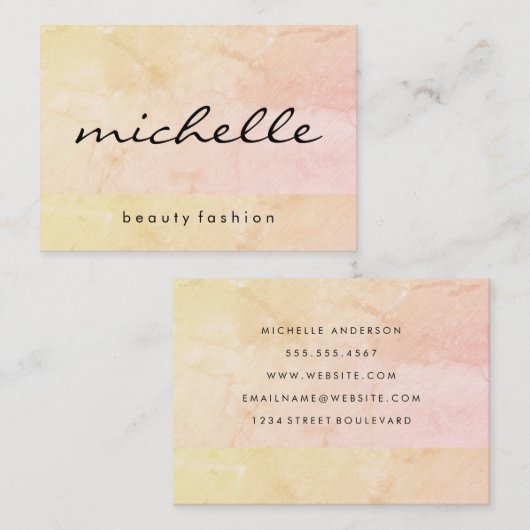 Chique textuur met cursieve tekst visitekaartje (Voorkant / Achterkant)