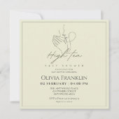 Chique, theefeest baby shower kaart (Voorkant)