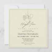 Chique, theefeest vrijgezellenfeest kaart (Voorkant)