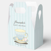 Chique theekopje in blauw Baby shower Gable Favor  Bedankdoosjes (Geopend)