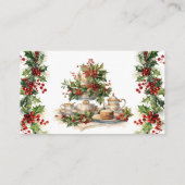 Chique theetijd voor Kerstmis Bruiloft Shower Rece Informatiekaartje (Achterkant)