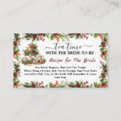 Chique theetijd voor Kerstmis Bruiloft Vrouwenfees Informatiekaartje (Voorkant)