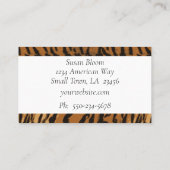 Chique tijgerstreep dierenprint visitekaartje (Achterkant)