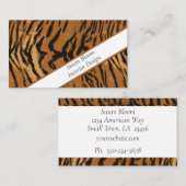 Chique tijgerstreep dierenprint visitekaartje (Voorkant / Achterkant)