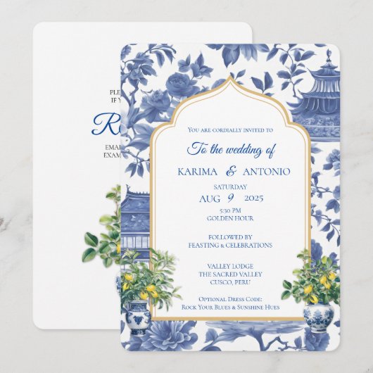 Chique-tique Chinoiserie Limoncello Infusion Kaart (Voorkant / Achterkant)