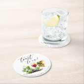 Chique toast op ons Waterverf wijnthema Ronde Kartonnen Onderzetter (Insitu)