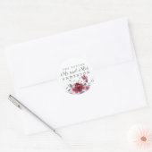 Chique Toekomst Mijnheer Mevrouw Burgundy Bloem Af Ronde Sticker (Envelop)