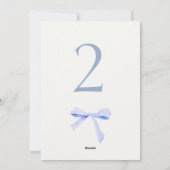 Chique & Trendy Blauw Lint Bruiloft Tafelnummer (Achterkant)