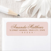 Chique trendy blush roze kalligrafie script adres etiket (Insitu)