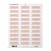 Chique trendy blush roze kalligrafie script adres etiket (Full Sheet)