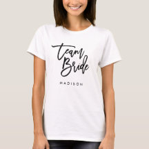 Chique Trendy Brush Zwart Script Team Bride