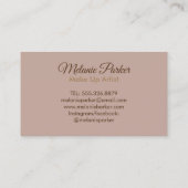 Chique trendy gouden make-up artist roos visitekaartje (Achterkant)