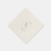 Chique & Trendy Groene Bloemen Monogram Bruiloft Servet (Hoek)