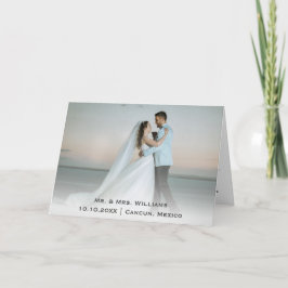 Chique Trendy Klassieke Trouwfoto Bruid En Bruideg Bedankkaart