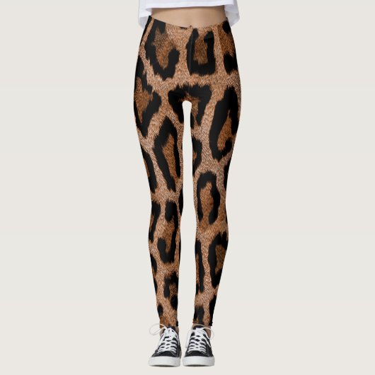 Chique trendy luipaard patroon leggings (Voorkant)