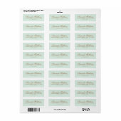 Chique trendy mintgroene kalligrafie script adres etiket (Full Sheet)