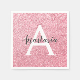 Chique & trendy roze gouden glitter glinsteringen  servet
