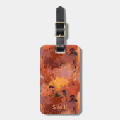 Chique Trendy Terracotta Rust Abstract Monogram Bagagelabel (Voorkant verticaal)