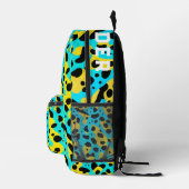 Chique trendy turquoise luipaard patroon en naam bedrukte rugzak (Rechts)