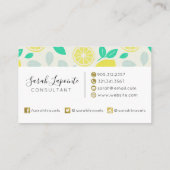 Chique & Trendy zomer citroen patroon in crème Visitekaartje (Achterkant)