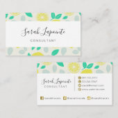 Chique & Trendy zomer citroen patroon in crème Visitekaartje (Voorkant / Achterkant)