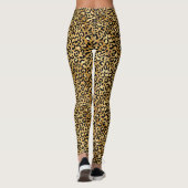 Chique Trendy Zwart Goud Luipaard Print Leggings (Achterkant)