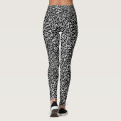 Chique Trendy Zwart Zilver Grijs Luipaard Print Leggings (Achterkant)