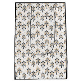 Chique trendy zwarte gouden kerstbomen vakantie  medium cadeauzakje (Achterkant)