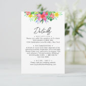 Chique Tropical Paradise Waterverf Trouwgegevens Informatiekaartje (Staand voorkant)