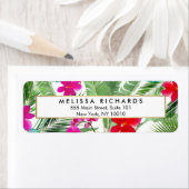 Chique Tropical Print Waterverf Designer Etiket (Insitu)