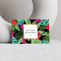 Chique Tropical Print Waterverf Designer Zwart