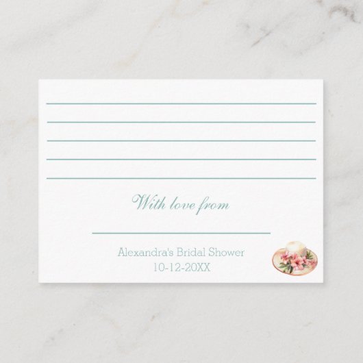 Chique Tropical Roze Bloemen Strand Vrijgezellenfe Informatiekaartje (Achterkant)