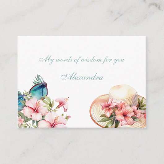 Chique Tropical Roze Bloemen Strand Vrijgezellenfe Informatiekaartje (Voorkant)