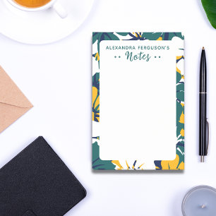 Chique tropisch groen geel wit bloemenpatroon post-it® notes