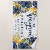 Chique Tropisch Persoonlijk Huwelijksreis Trouwfee Strandlaken (Voorkant)