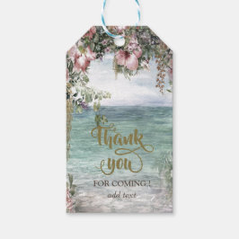 Chique tropische bloemen oceaan dank u cadeaulabel
