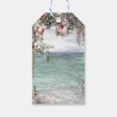 Chique tropische bloemen oceaan dank u cadeaulabel (Achterkant)