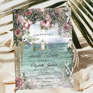 Chique tropische bloemen oceaan kaart