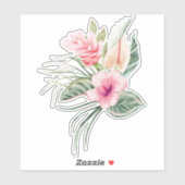 Chique Tropische Bloemen Sticker (Vel)