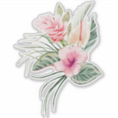 Chique Tropische Bloemen Sticker (Voorkant)