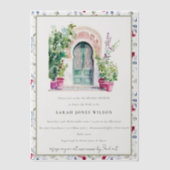 Chique Tropische Marokkaanse Deur Bruidsdouche Vellum Uitnodigingen (Voorkant)