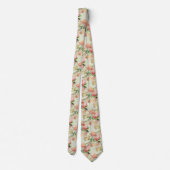 Chique trouwdas met perzik roze rozen stropdas (Achterkant)