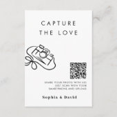 Chique trouwfoto's leggen de liefde QR-code vast Informatiekaartje (Voorkant)