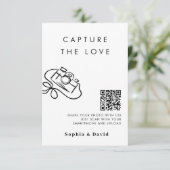 Chique trouwfoto's leggen de liefde QR-code vast Informatiekaartje (Staand voorkant)