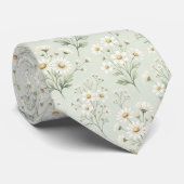 Chique trouwhalsband met delicate bloemkunst stropdas (Opgerold)