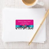 Chique Trouwheet Roze Zebraprint Etiket (Insitu)