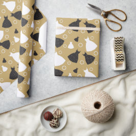 chique trouwjurk patroon cadeaupapier