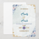 , chique, trouwuitnodiging kaart (Voorkant / Achterkant)